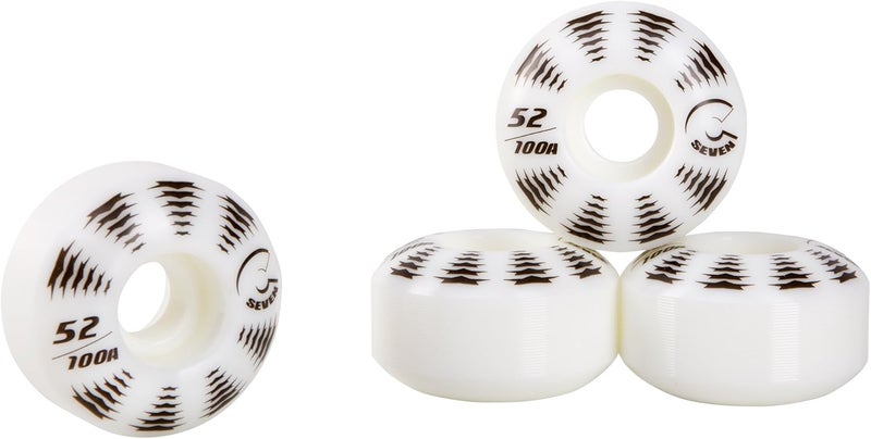 Cal 7 Catch-22 Skateboard Wheels, 52mm & 100A, Black & White Design, Great for Trick, Street & More - Image 3